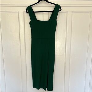 Reformation Stretch Ribbed Midi Green Dress